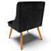 Kit 4 Cadeiras Decorativas Sala de Jantar Pés Palito de Madeira Firenze PU Preto Brilho/Natural G19 - Gran Belo