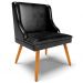 Kit 4 Cadeiras Decorativas Sala de Jantar Pés Palito de Madeira Firenze PU Preto Brilho/Natural G19 - Gran Belo