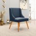 Kit 4 Cadeiras Decorativas Sala de Jantar Pés Palito de Madeira Firenze Suede Azul Marinho/Natural G19 - Gran Belo