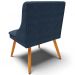 Kit 4 Cadeiras Decorativas Sala de Jantar Pés Palito de Madeira Firenze Suede Azul Marinho/Natural G19 - Gran Belo