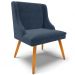 Kit 4 Cadeiras Decorativas Sala de Jantar Pés Palito de Madeira Firenze Suede Azul Marinho/Natural G19 - Gran Belo