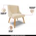 Kit 4 Cadeiras Decorativas Sala de Jantar Pés Palito de Madeira Firenze Suede Bege/Natural G19 - Gran Belo