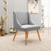 Kit 4 Cadeiras Decorativas Sala de Jantar Pés Palito de Madeira Firenze Suede Cinza/Natural G19 - Gran Belo