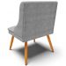 Kit 4 Cadeiras Decorativas Sala de Jantar Pés Palito de Madeira Firenze Suede Cinza/Natural G19 - Gran Belo