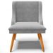 Kit 4 Cadeiras Decorativas Sala de Jantar Pés Palito de Madeira Firenze Suede Cinza/Natural G19 - Gran Belo