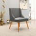 Kit 4 Cadeiras Decorativas Sala de Jantar Pés Palito de Madeira Firenze Suede Grafite/Natural G19 - Gran Belo