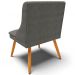Kit 4 Cadeiras Decorativas Sala de Jantar Pés Palito de Madeira Firenze Suede Grafite/Natural G19 - Gran Belo