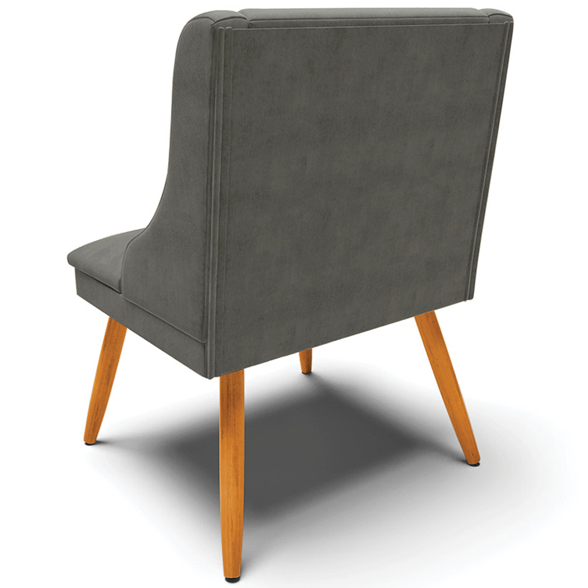 Kit 4 Cadeiras Decorativas Sala de Jantar Pés Palito de Madeira Firenze Suede Grafite/Natural G19 - Gran Belo