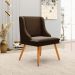 Kit 4 Cadeiras Decorativas Sala de Jantar Pés Palito de Madeira Firenze Suede Marrom/Natural G19 - Gran Belo