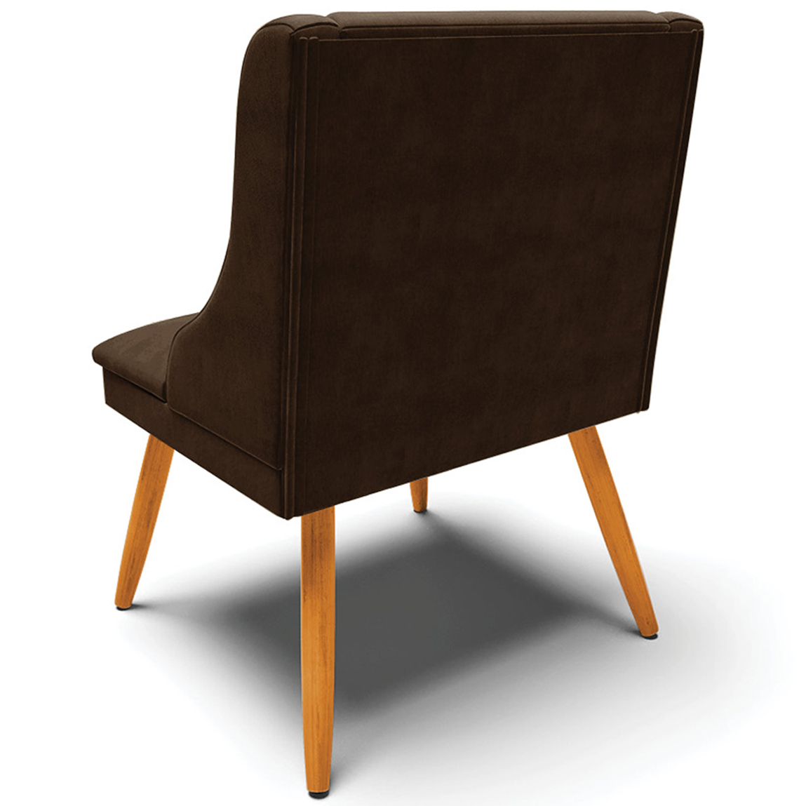 Kit 4 Cadeiras Decorativas Sala de Jantar Pés Palito de Madeira Firenze Suede Marrom/Natural G19 - Gran Belo