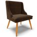 Kit 4 Cadeiras Decorativas Sala de Jantar Pés Palito de Madeira Firenze Suede Marrom/Natural G19 - Gran Belo