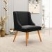 Kit 4 Cadeiras Decorativas Sala de Jantar Pés Palito de Madeira Firenze Suede Preto/Natural G19 - Gran Belo