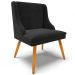 Kit 4 Cadeiras Decorativas Sala de Jantar Pés Palito de Madeira Firenze Suede Preto/Natural G19 - Gran Belo