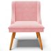 Kit 4 Cadeiras Decorativas Sala de Jantar Pés Palito de Madeira Firenze Suede Rosa Bebê/Natural G19 - Gran Belo