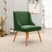 Kit 4 Cadeiras Decorativas Sala de Jantar Pés Palito de Madeira Firenze Suede Verde Esmeralda/Natural G19 - Gran Belo