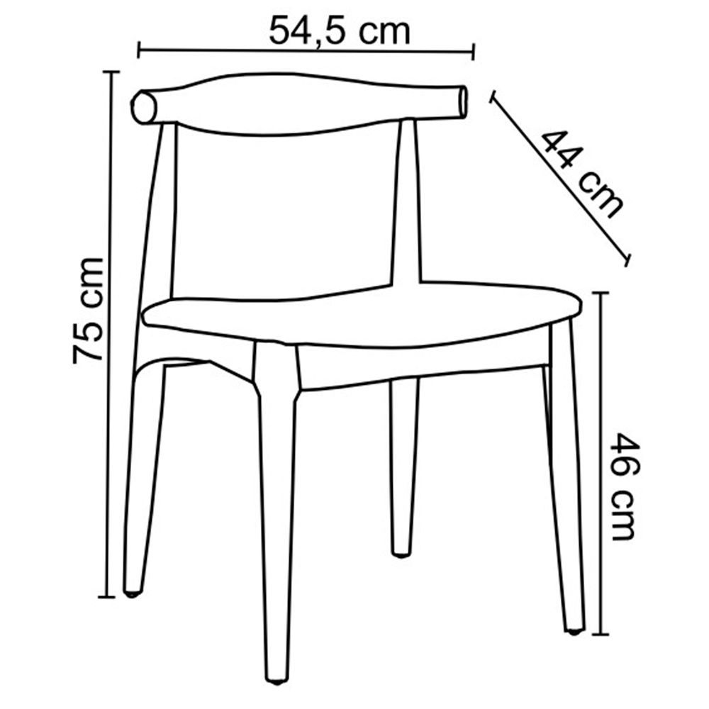 Kit 4 Cadeiras Decorativas Sala e Escritório Nami Madeira Bege - Gran Belo