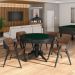 Kit 4 Cadeiras Sala de Jantar e Jogos Carteados Madeira Maciça Poker Pu Caramelo/Preto G42 - Gran Belo