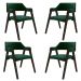 Kit 4 Cadeiras Sala de Jantar e Jogos Carteados Madeira Maciça Poker Veludo Verde/Capuccino G42 - Gran Belo