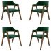 Kit 4 Cadeiras Sala de Jantar e Jogos Carteados Madeira Maciça Poker Veludo Verde/Nogueira G42 - Gran Belo