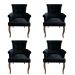 Kit 4 Cadeiras de Jantar Belford Veludo Preto Pés de Madeira Design Sofisticado G48 -  Gran Belo