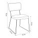 Kit 4 Cadeiras de Jantar Decorativa Base Aço Preto Luigi Linho Azul Jeans - Gran Belo
