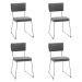 Kit 4 Cadeiras de Jantar Decorativa Base Aço Preto Luigi Linho Cinza G17 - Gran Belo