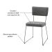 Kit 4 Cadeiras de Jantar Decorativa Base Aço Preto Luigi Linho Cinza G17 - Gran Belo