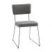 Kit 4 Cadeiras de Jantar Decorativa Base Aço Preto Luigi Linho Cinza G17 - Gran Belo