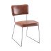 Kit 4 Cadeiras de Jantar Decorativa Base Aço Preto Luigi PU Caramelo G17 - Gran Belo
