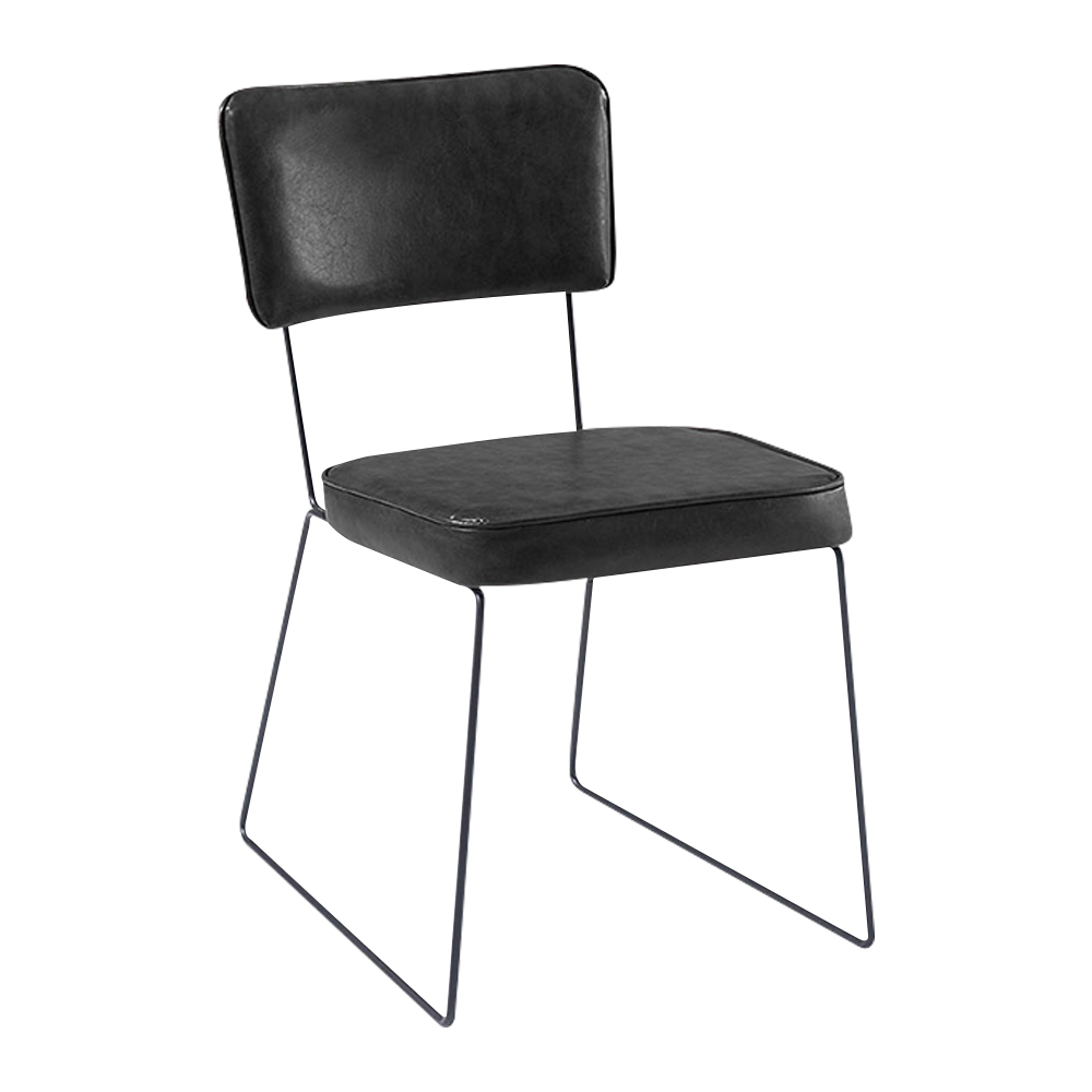 Kit 4 Cadeiras de Jantar Decorativa Base Aço Preto Luigi PU Preto G17 - Gran Belo