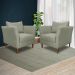 Kit 4 Poltronas Decorativa Sala de Estar Pés Palito Lubbock Couro Fendi G58 - Gran Belo