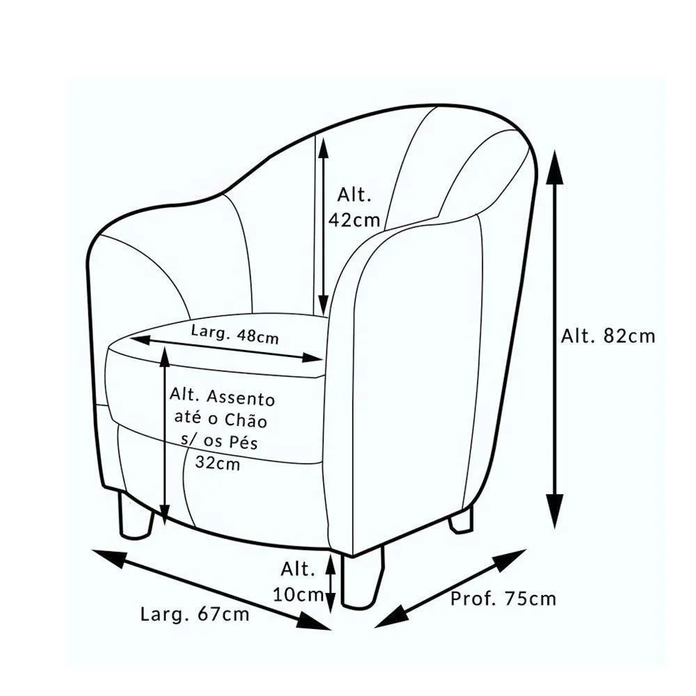 Kit 4 Poltronas Decorativas Sala de Estar Pés Madeira Kairós Couro Caramelo G03 - Gran Belo
