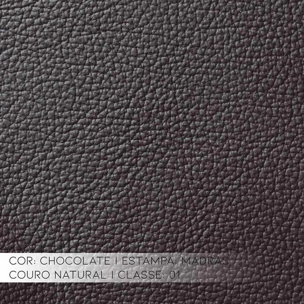 Kit 4 Poltronas Decorativas Sala de Estar Pés Madeira Kairós Couro Chocolate G03 - Gran Belo