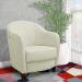 Kit 4 Poltronas Decorativas Sala de Estar Pés Madeira Kairós Couro Off White G03 - Gran Belo