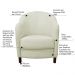 Kit 4 Poltronas Decorativas Sala de Estar Pés Madeira Kairós Couro Off White G03 - Gran Belo