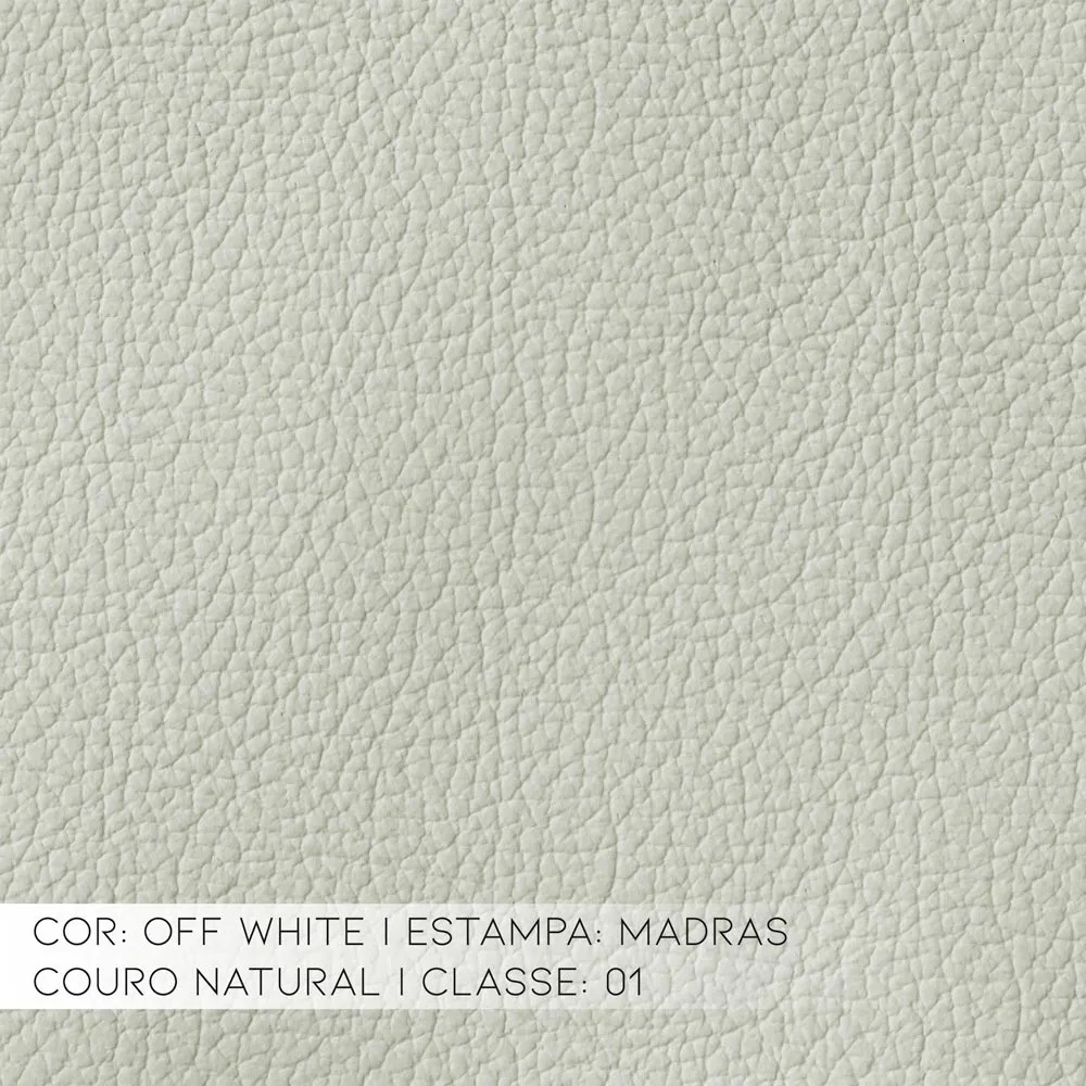 Kit 4 Poltronas Decorativas Sala de Estar Pés Madeira Kairós Couro Off White G03 - Gran Belo