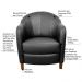 Kit 4 Poltronas Decorativas Sala de Estar Pés Madeira Kairós Couro Preto G03 - Gran Belo