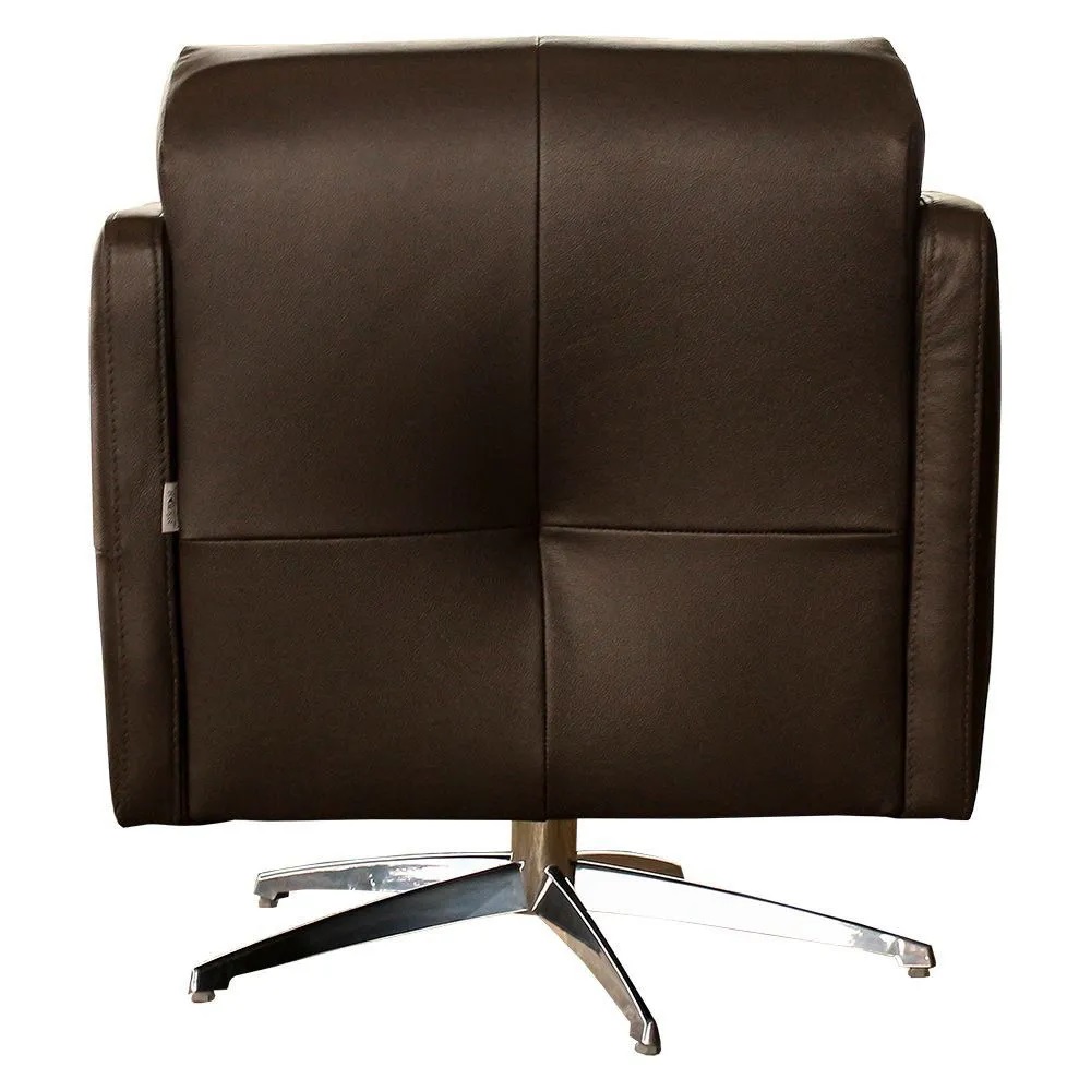 Kit 4 Poltronas Giratória para Sala de Estar Astana Couro Capucino G40 - Gran Belo