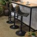 Kit 5 Banquetas Decorativas Travis PU com Regulagem de Altura Base Disco c/Apoio Para os Pés Preto G56 - Gran Belo