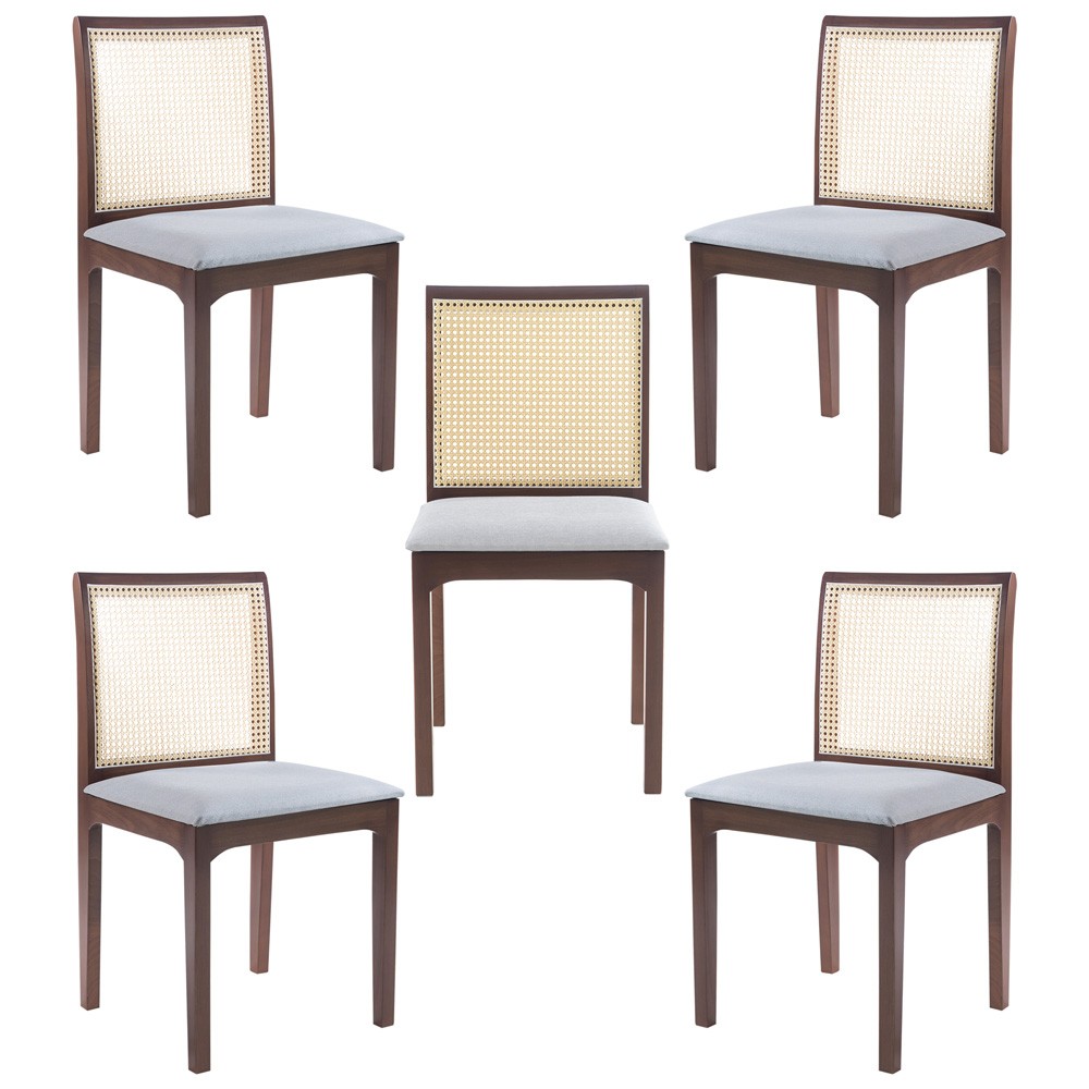 Kit 5 Cadeira Decorativa Sala de Jantar Steve Amêndoa - Gran Belo