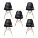 Kit 5 Cadeira Decorativa para Sala e Cozinha Garabit Preto G04 - Gran Belo