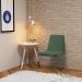 Kit 5 Cadeiras Decorativa Sala de Jantar Anne Linho Verde G17 - Gran Belo