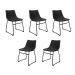 Kit 5 Cadeiras Decorativas Marquezine Sala de Jantar PU Base Aço Preto G56 - Gran Belo