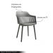 Kit 5 Cadeiras Decorativas Prescott Sala de Jantar PP/PU Cinza G56 - Gran Belo
