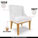 Kit 5 Cadeiras Decorativas Sala de Jantar Base Fixa de Madeira Firenze PU Branco Brilho/Castanho G19 - Gran Belo