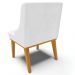 Kit 5 Cadeiras Decorativas Sala de Jantar Base Fixa de Madeira Firenze PU Branco Brilho/Castanho G19 - Gran Belo