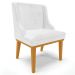 Kit 5 Cadeiras Decorativas Sala de Jantar Base Fixa de Madeira Firenze PU Branco Brilho/Castanho G19 - Gran Belo