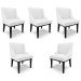 Kit 5 Cadeiras Decorativas Sala de Jantar Base Fixa de Madeira Firenze PU Branco Fosco/Preto G19 - Gran Belo
