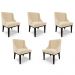 Kit 5 Cadeiras Decorativas Sala de Jantar Base Fixa de Madeira Firenze Suede Bege/Preto G19 - Gran Belo