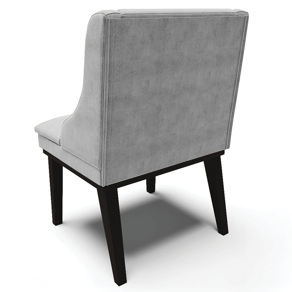 Kit 5 Cadeiras Decorativas Sala de Jantar Base Fixa de Madeira Firenze Suede Cinza/Preto G19 - Gran Belo